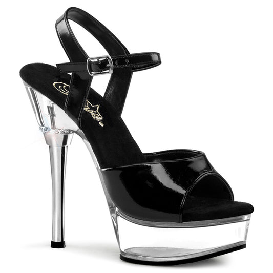 ALLURE-609 5.5" Heel Black and Clear Pole Dancer Shoes-Pleaser- Sexy Shoes