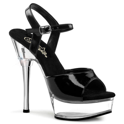 Allure-609 5.5 "Heel Black and Clear Pole Dancer Shoes