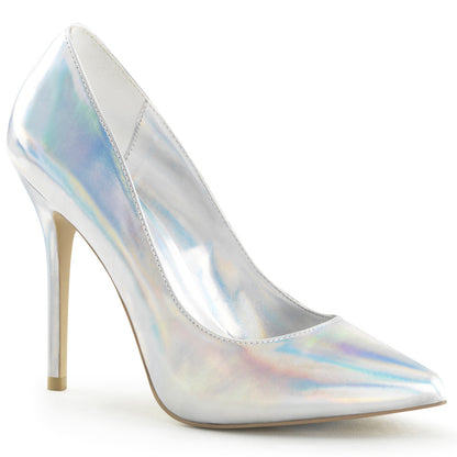 AMUSE-20 Pleaser Sexy 5" Heel Silver Hologram Fetish Shoes