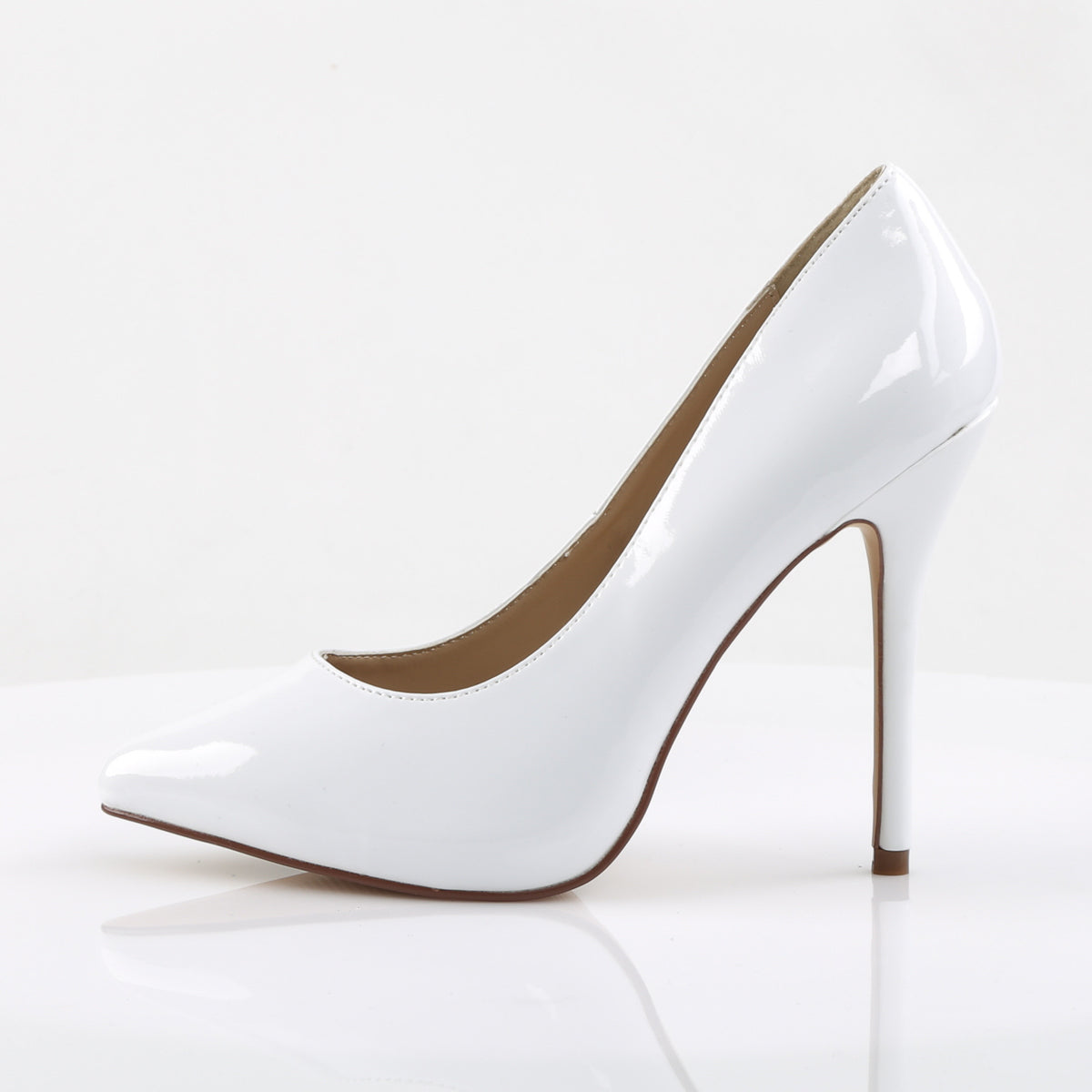 AMUSE-20 Pleaser Sexy 5" Heel White Patent Fetish Footwear-Pleaser- Sexy Shoes Pole Dance Heels