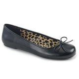 Anna-01 Pleaser Sexy Black Faux Lederen Pumps Flats