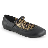 Anna-02 Pleaser Sexy Black Faux Leather T Bar Pumps