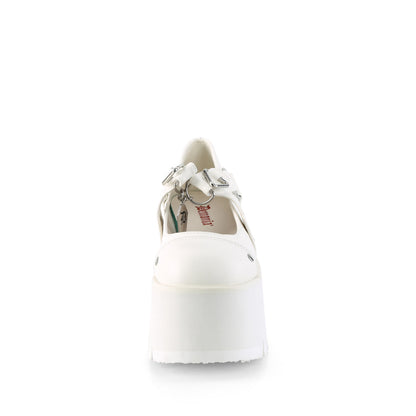 ASHES-33 Demoniacult Alternative Footwear Women's White Platforms Shoes