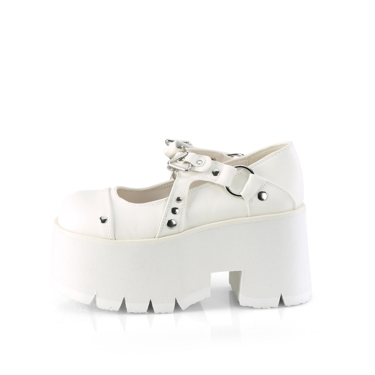 ASHES-33 Demoniacult Alternative Footwear Women's White Platforms Shoes