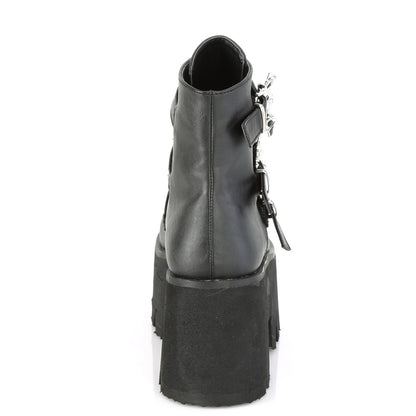 ASHES-55 Demoniacult Alternative Footwear Bat Detail Chunky Platform Ankle Boots