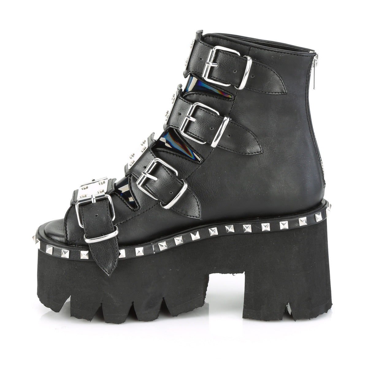 ASHES-70 Demoniacult Alternative Footwear Buckle Detail Women's Chunky Platform Sandals
