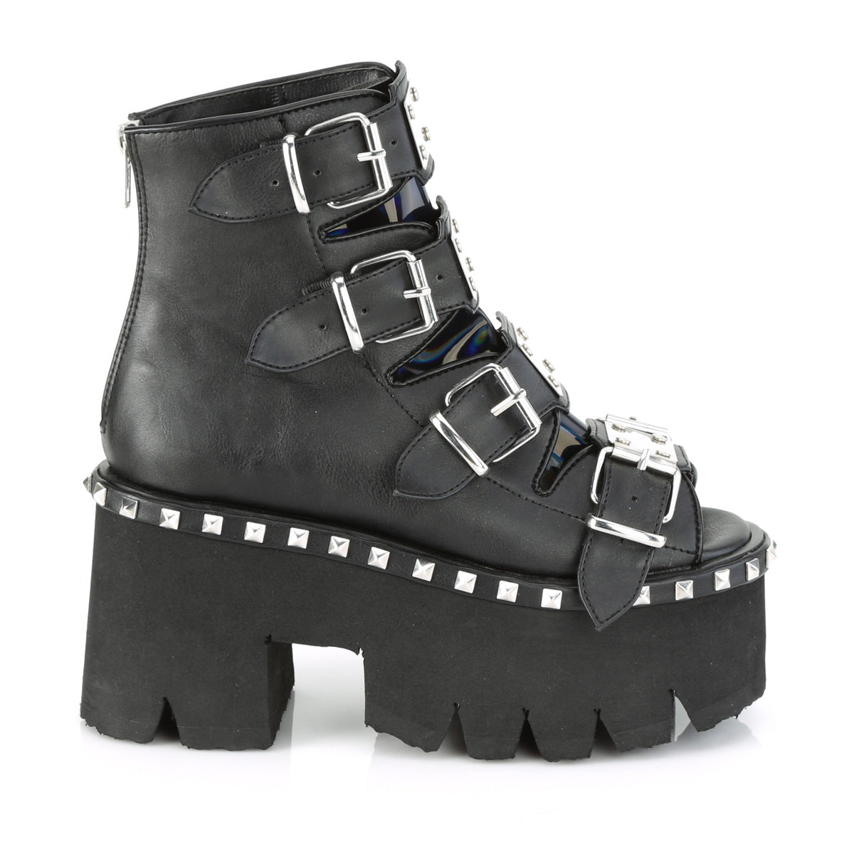 ASHES-70 Demoniacult Alternative Footwear Buckle Detail Women's Chunky Platform Sandals