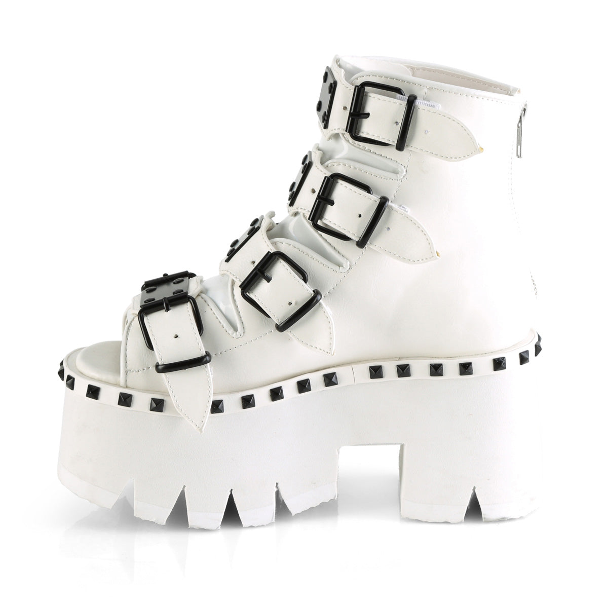 ASHES-70 Demoniacult Alternative Footwear Women's White Chunky Platform Sandals