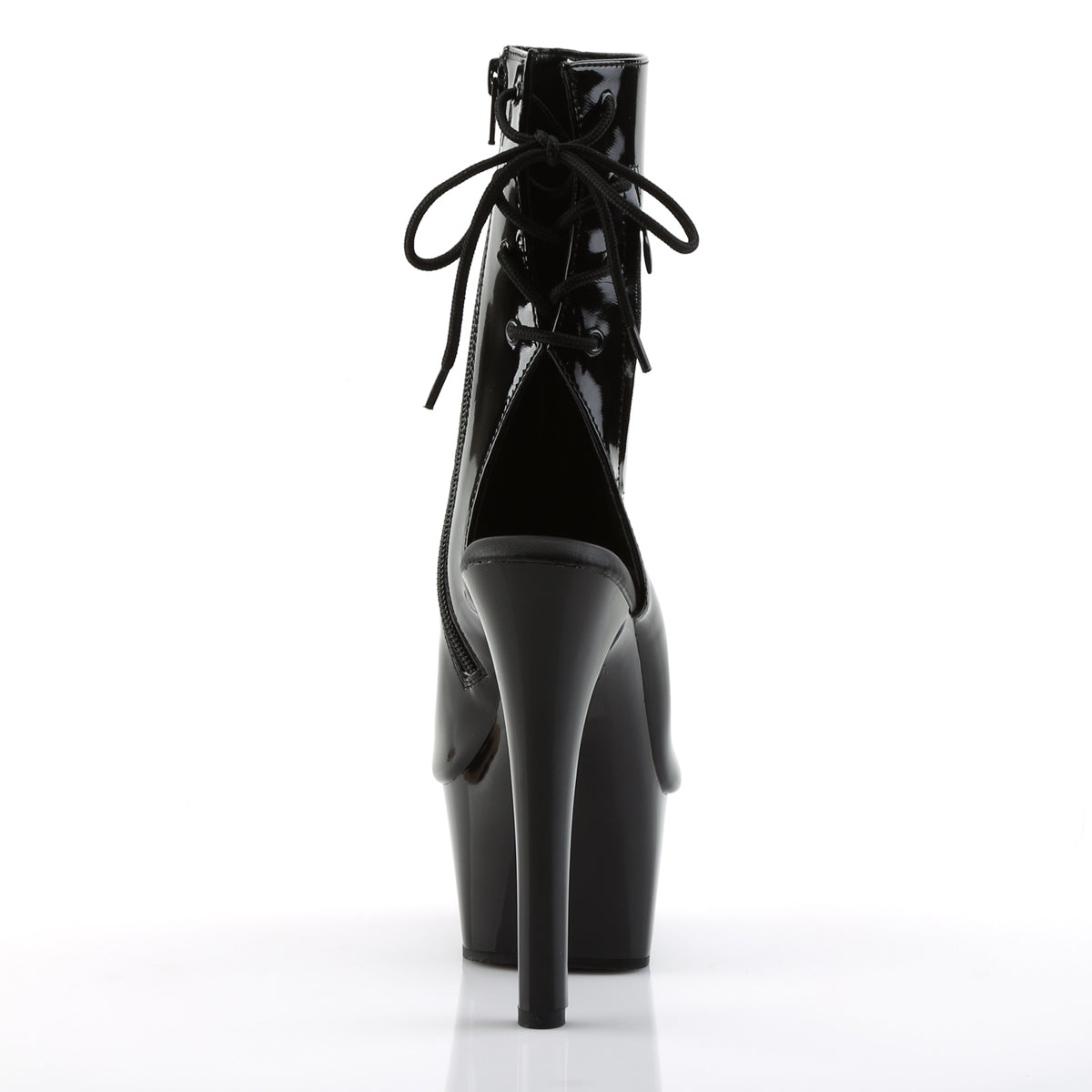 aspire 1018 sexy ankle boots with peep toes black faux leather