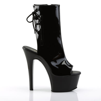 ASPIRE-1018 Pleasers 6" Heel Black Patent Fetish Ankle Boots-Pleaser- Sexy Shoes Fetish Heels