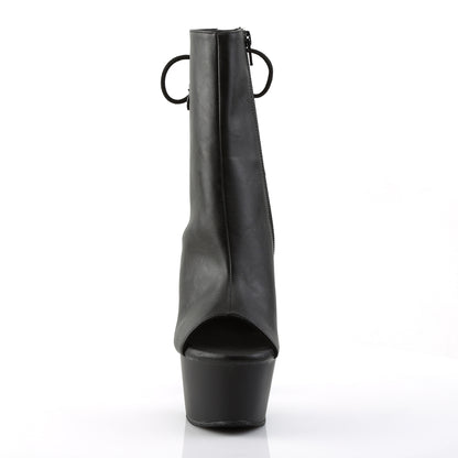 ASPIRE-1018 Pleasers 6 Inch Heel Black Fetish Ankle Boots-Pleaser- Sexy Shoes Alternative Footwear