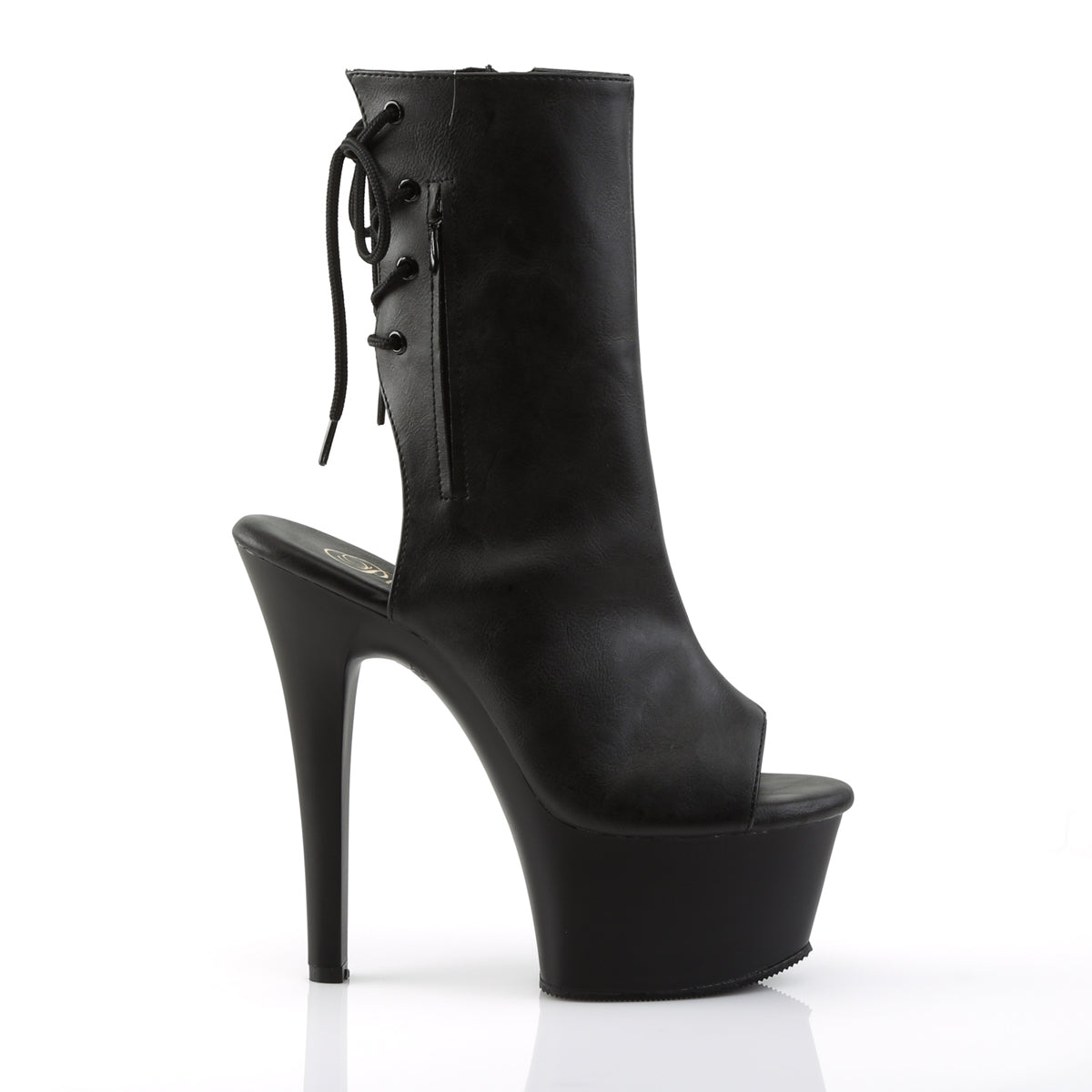 ASPIRE-1018 Pleasers 6 Inch Heel Black Fetish Ankle Boots-Pleaser- Sexy Shoes Fetish Heels
