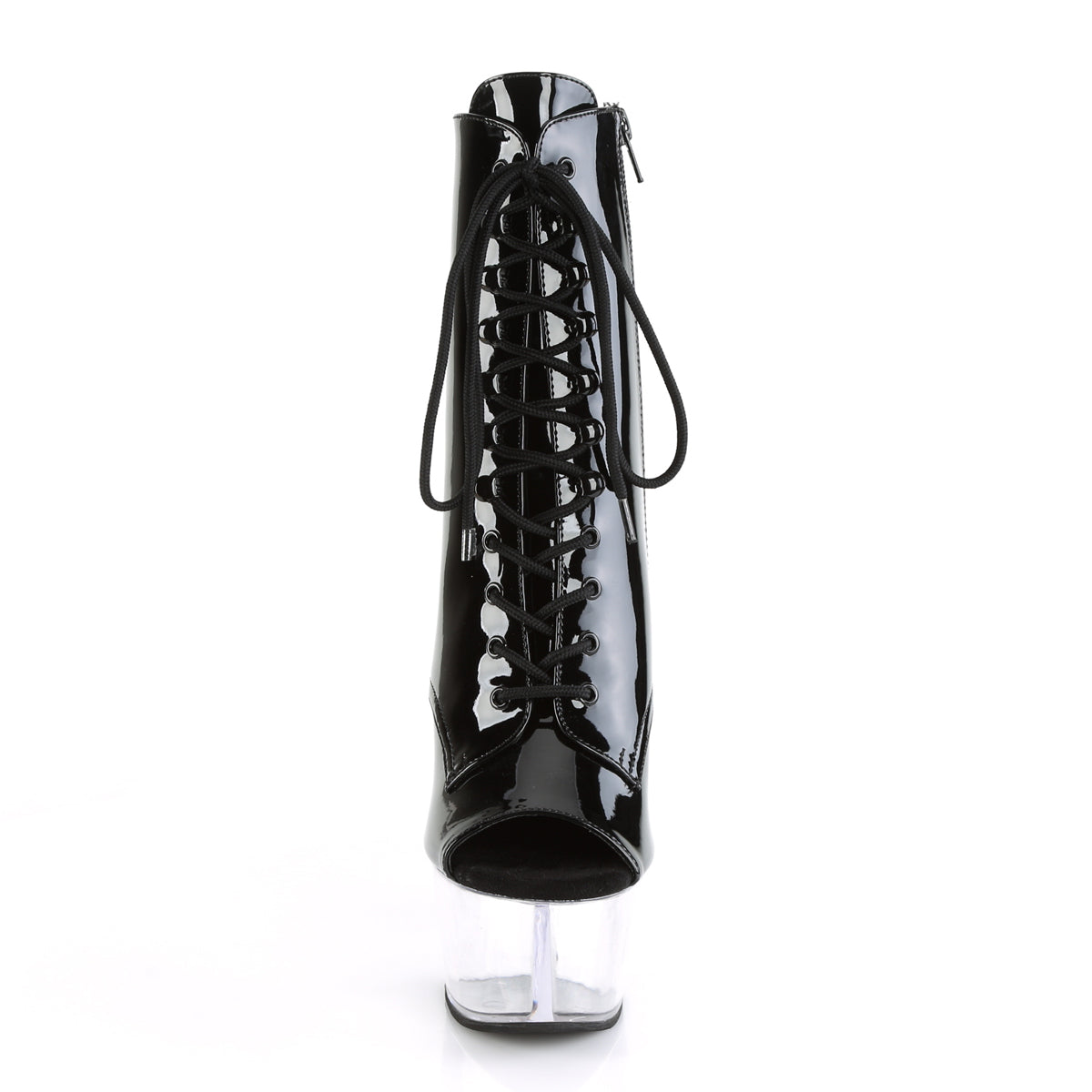 ASPIRE-1021 Pleaser 6" Heel Black and Clear Sexy Ankle Boots-Pleaser- Sexy Shoes Alternative Footwear