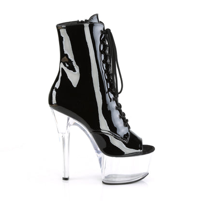 ASPIRE-1021 Pleaser 6" Heel Black and Clear Sexy Ankle Boots-Pleaser- Sexy Shoes Fetish Heels