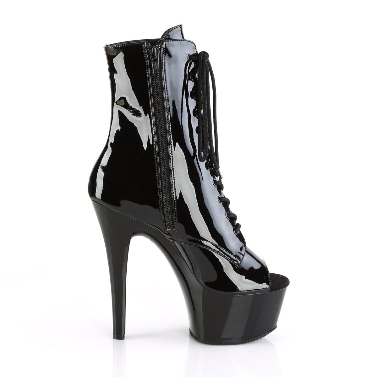 ASPIRE-1021 Pleasers 6" Heel Black Patent Sexy Ankle Boots-Pleaser- Sexy Shoes Fetish Heels
