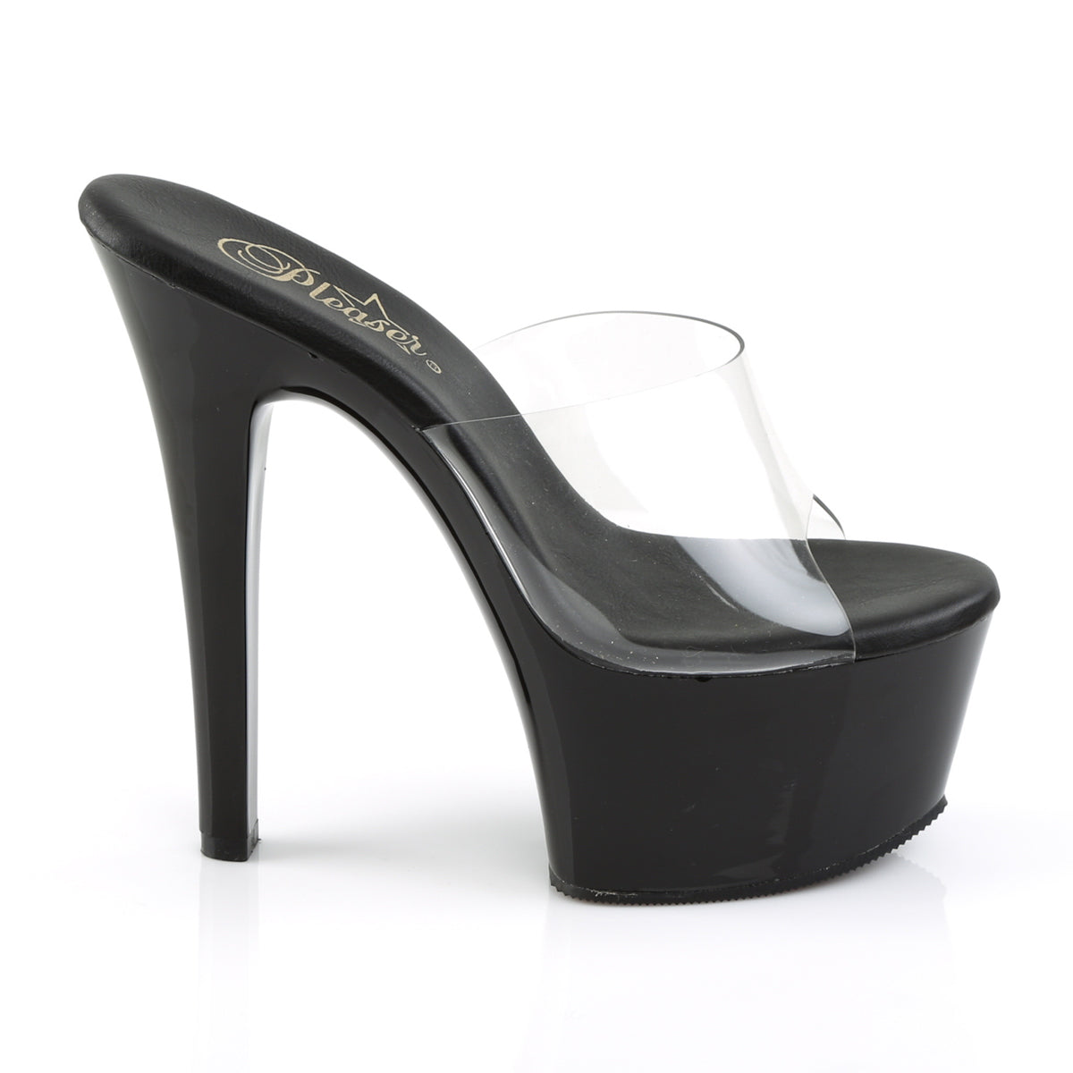 ASPIRE-601 Sexy 6" Heel Clear and Black Pole Dancing Shoes-Pleaser- Sexy Shoes Fetish Heels