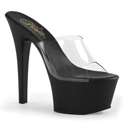 Aspire-601 Sexy 6-дюймовый прозрачный и черный полюс танцует обувь