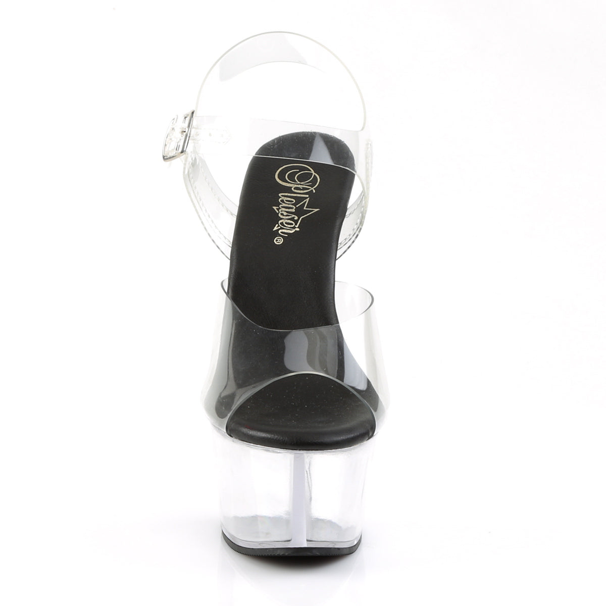 ASPIRE-608 Sexy 6" Heel Clear and Black Pole Dancing Shoes-Pleaser- Sexy Shoes Alternative Footwear