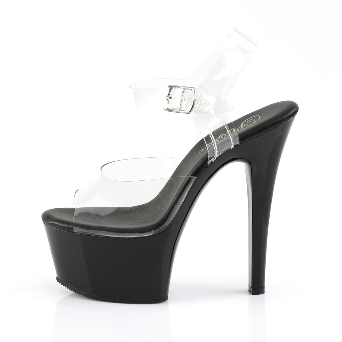 ASPIRE-608 Sexy 6" Heel Clear and Black Pole Dancing Shoes-Pleaser- Sexy Shoes Pole Dance Heels