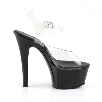 ASPIRE-608 Sexy 6" Heel Clear and Black Pole Dancing Shoes-Pleaser- Sexy Shoes Fetish Heels