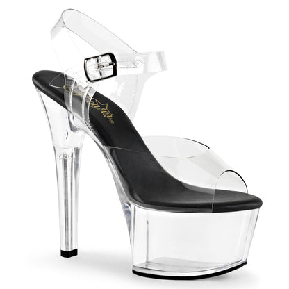 Aspire-608 Sexy 6 "Heel Clear and Black Pole Dancing Shoes