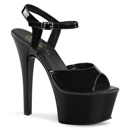 ASPIRE-609 Pleaser 6" Heel Black Patent Stripper Shoes