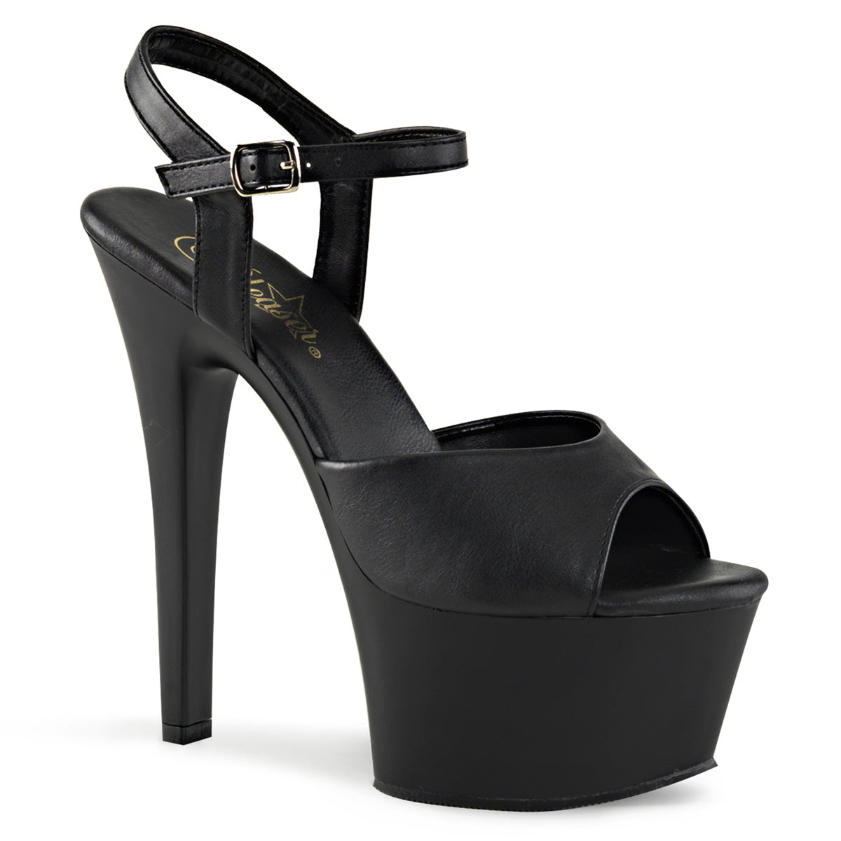 ASPIRE-609 Pleaser 6 Inch Heel Black Sexy Sandals-Pleaser- Sexy Shoes