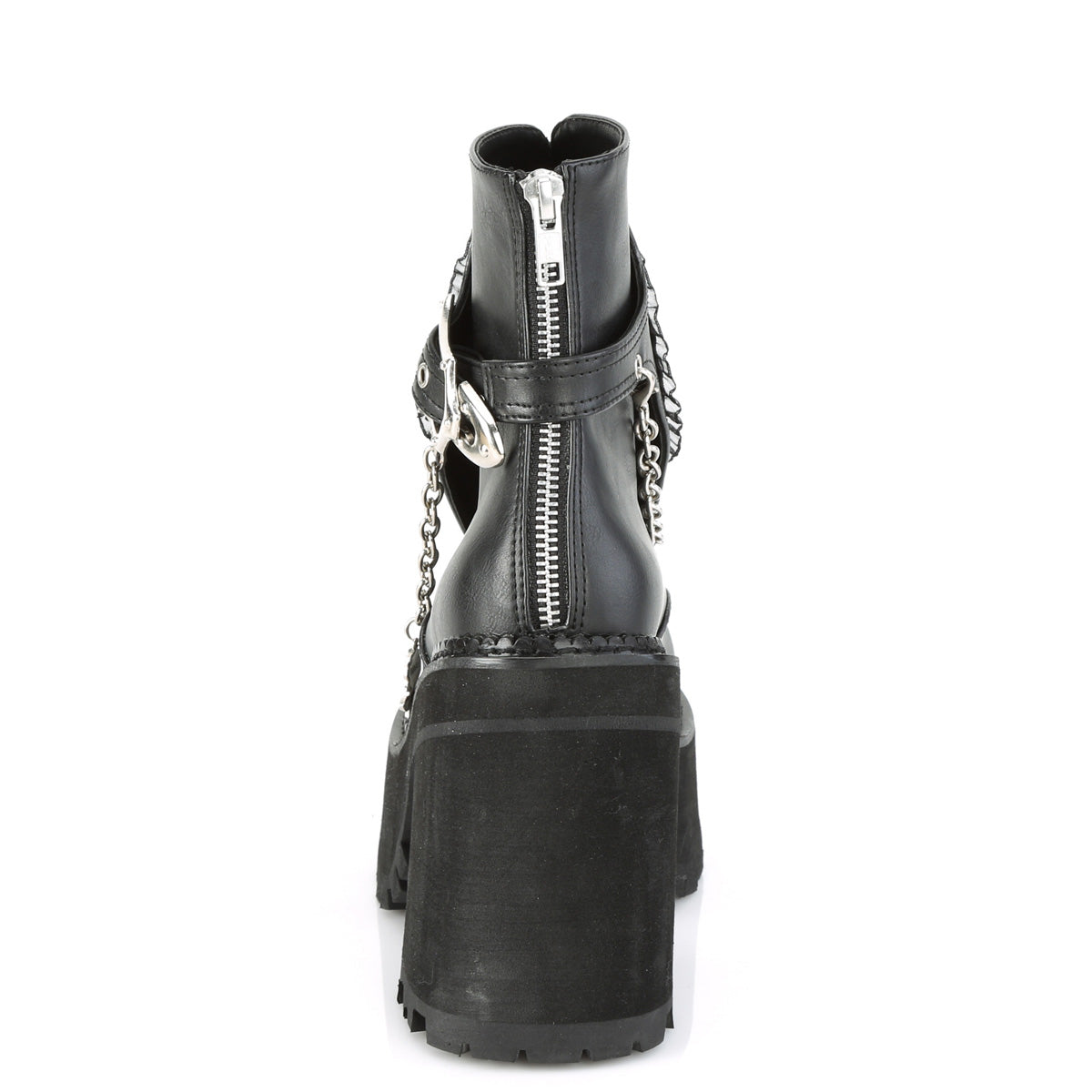 ASSAULT-55 Demoniacult Alternative Footwear Women's Rose Detail Platform Chunky Ankle Boots