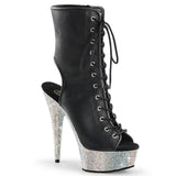 BEJEWELED-1016-6 Pleaser Blk Faux Leather Bling Fetish Boots (Exotic Dancing)