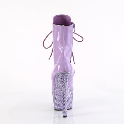 BEJEWELED-1020-7 Pleaser Lavender Holo Pat/Lavender RS Platforms Boots (Exotic Dancing)