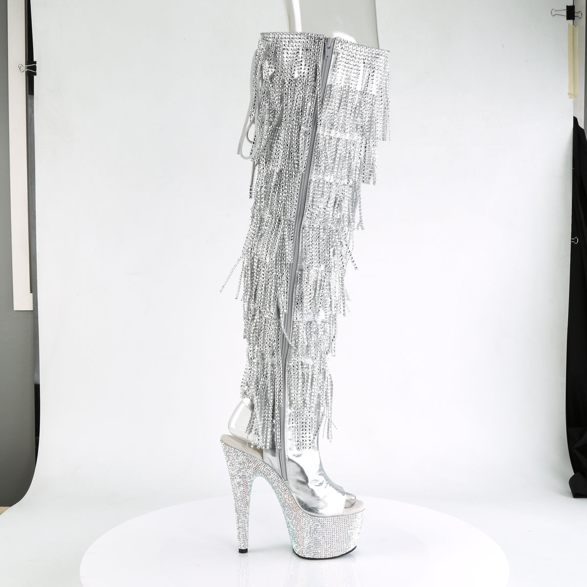 Rhinestone fringe hot sale heels