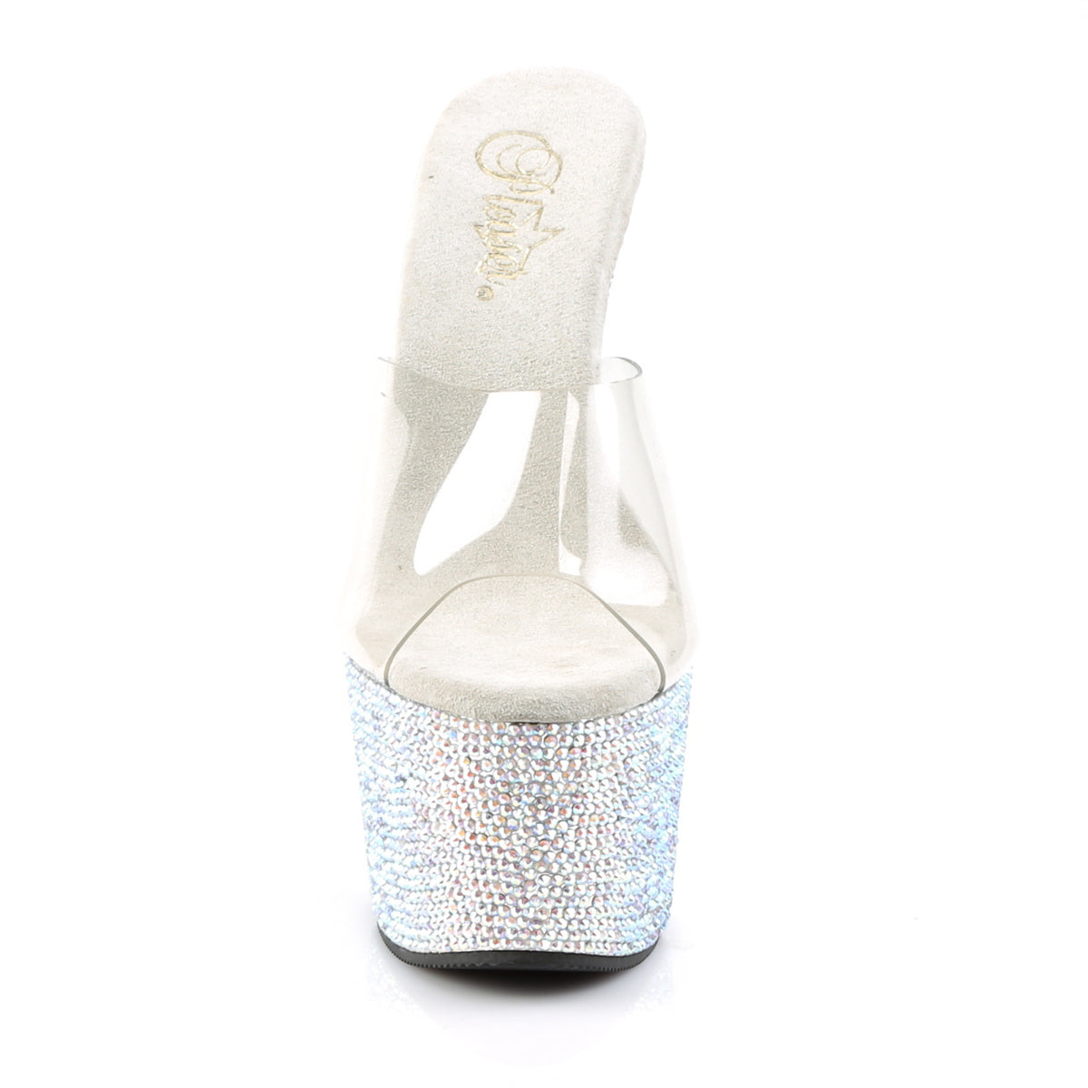 BEJEWELED-701DM Sexy 7 Inch Heel Clear Rhinestones Sexy Shoes-Pleaser- Sexy Shoes Alternative Footwear