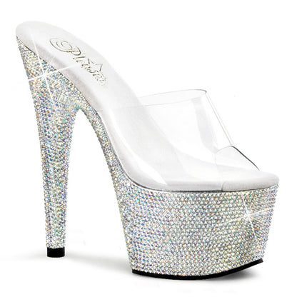 BEJEWELED-701DM Sexy 7 Inch Heel Clear Rhinestones Sexy Shoes-Pleaser- Sexy Shoes