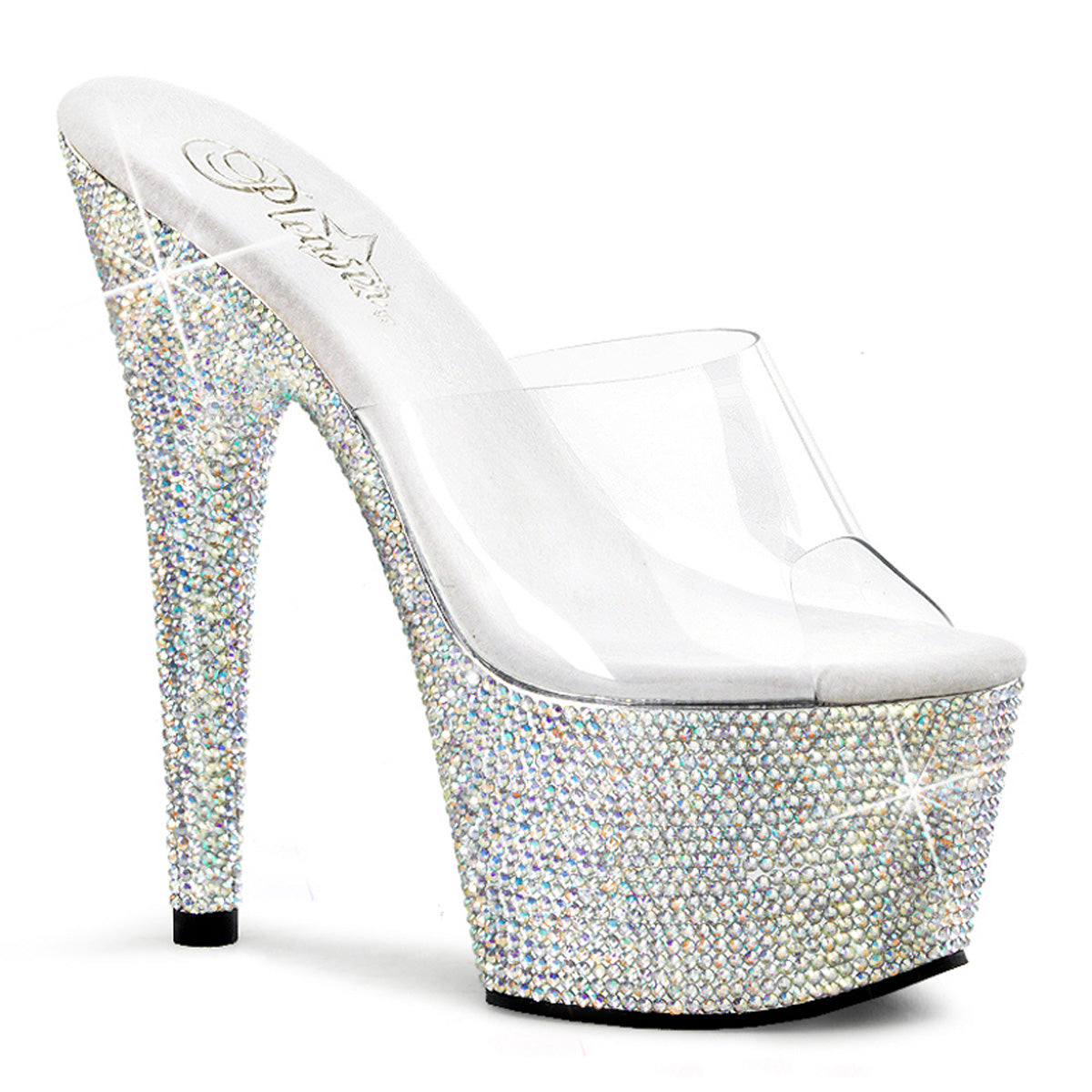 BEJEWELED-701DM Sexy 7 Inch Heel Clear Rhinestones Sexy Shoes