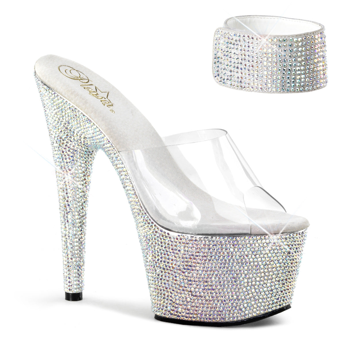 BEJEWELED-712RS Sexy Silver Multi Rhinestones Sexy Shoes-Pleaser- Sexy Shoes