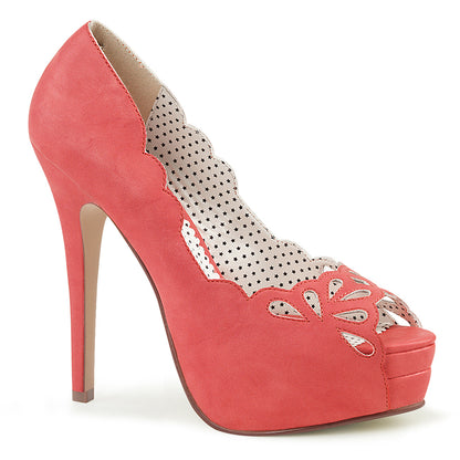 BELLA-30 Pin Up Couture 5" Heel Coral Faux Leather Platforms