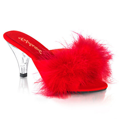 BELLE-301F Fabulicious 3 Inch Heel Red Fur Sexy Shoes