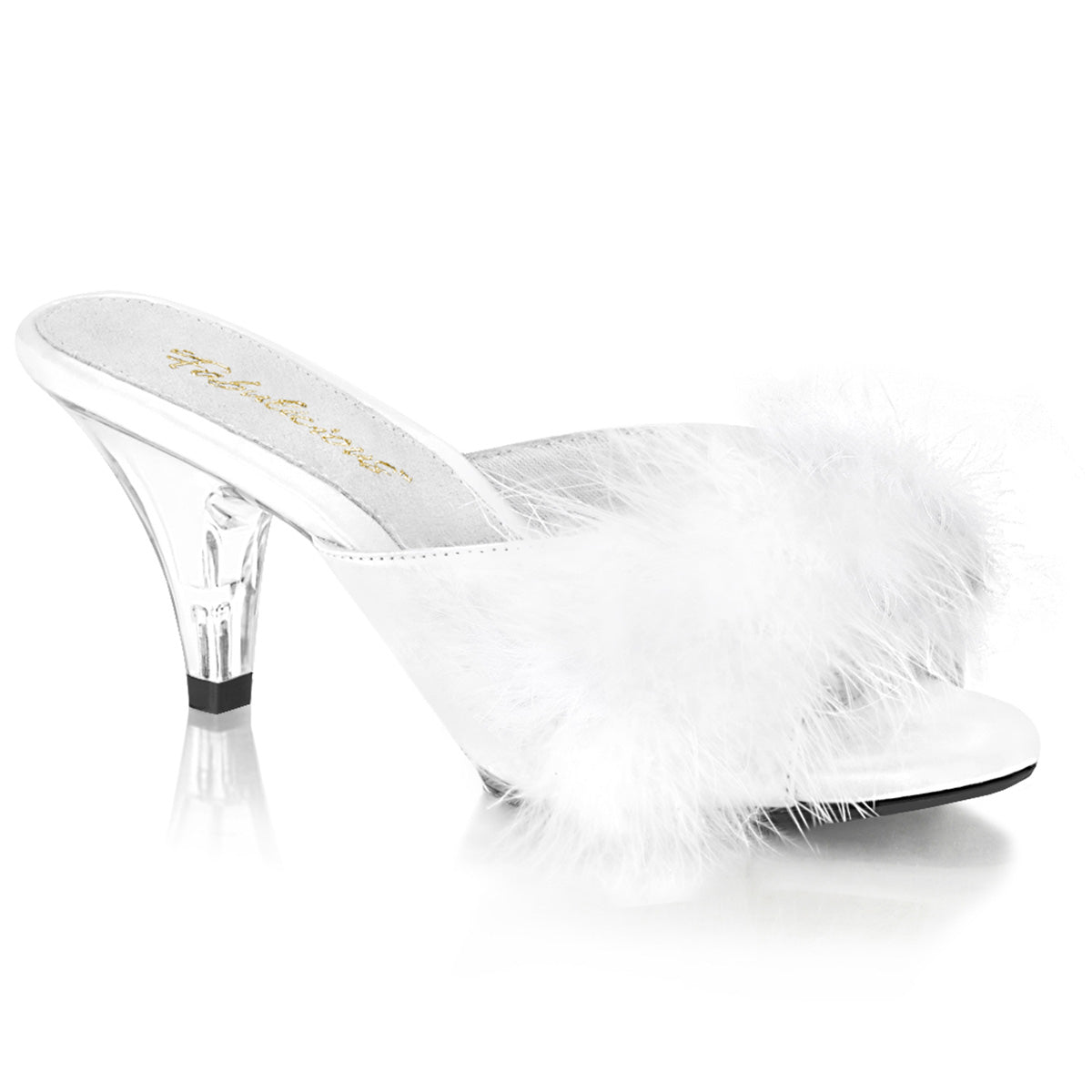 BELLE-301F Fabulicious 3 Inch Heel White Faux Fur Sexy Shoes