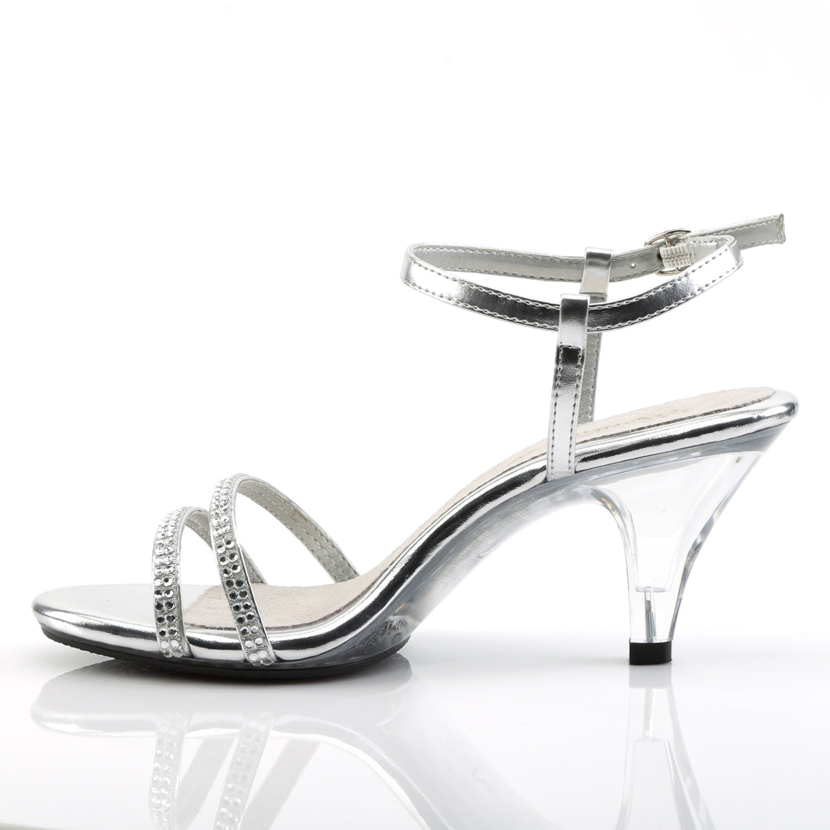 BELLE-316 Fabulicious 3 Inch Heel Silver Sexy Shoes-Fabulicious- Sexy Shoes Pole Dance Heels