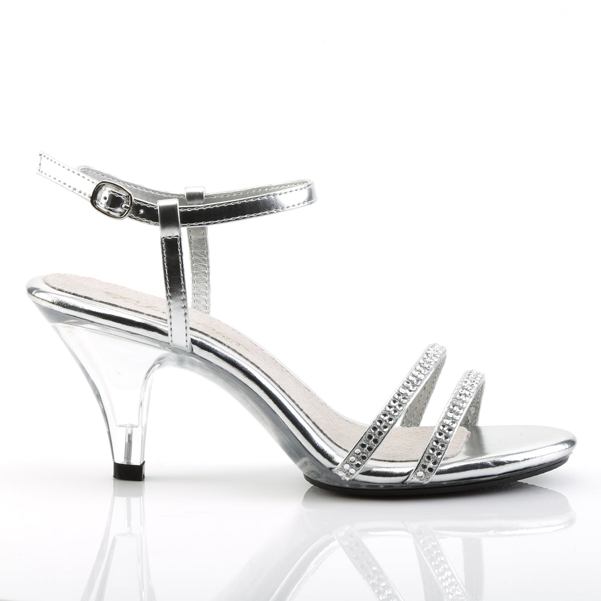 BELLE-316 Fabulicious 3 Inch Heel Silver Sexy Shoes-Fabulicious- Sexy Shoes Fetish Heels