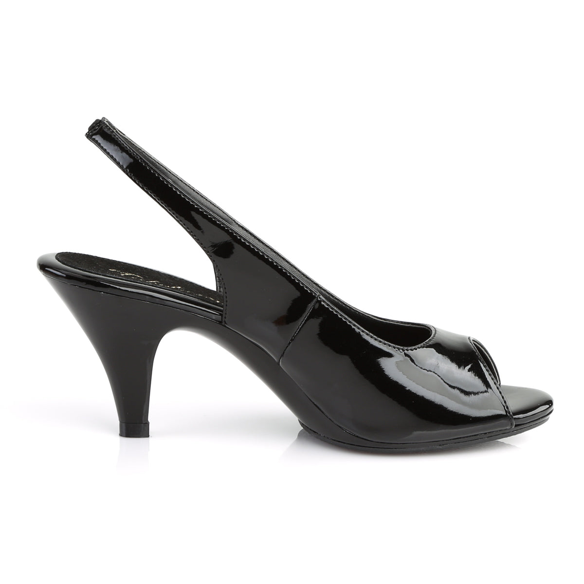 BELLE-368 Fabulicious 3 Inch Heel Black Patent Sexy Shoes-Fabulicious- Sexy Shoes Fetish Heels