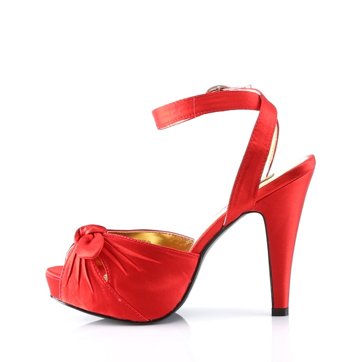BETTIE-04 Pin Up Couture Bettie Red Satin Shoes
