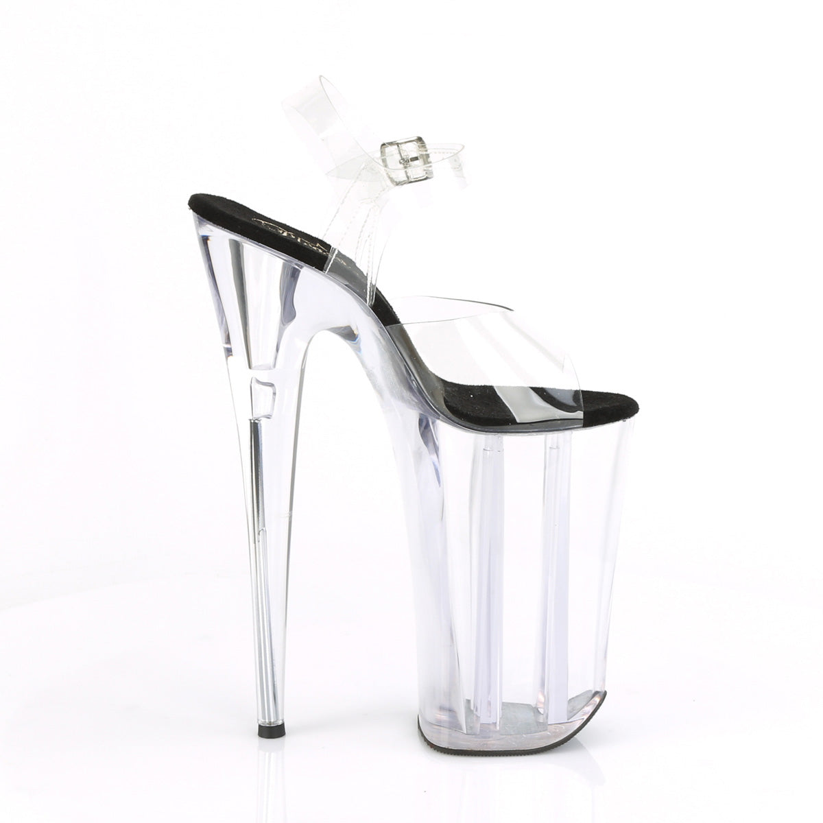 BEYOND-008 Sexy 10" Heel Clear & Black Pole Dancer -Pleaser- Sexy Shoes Fetish Heels