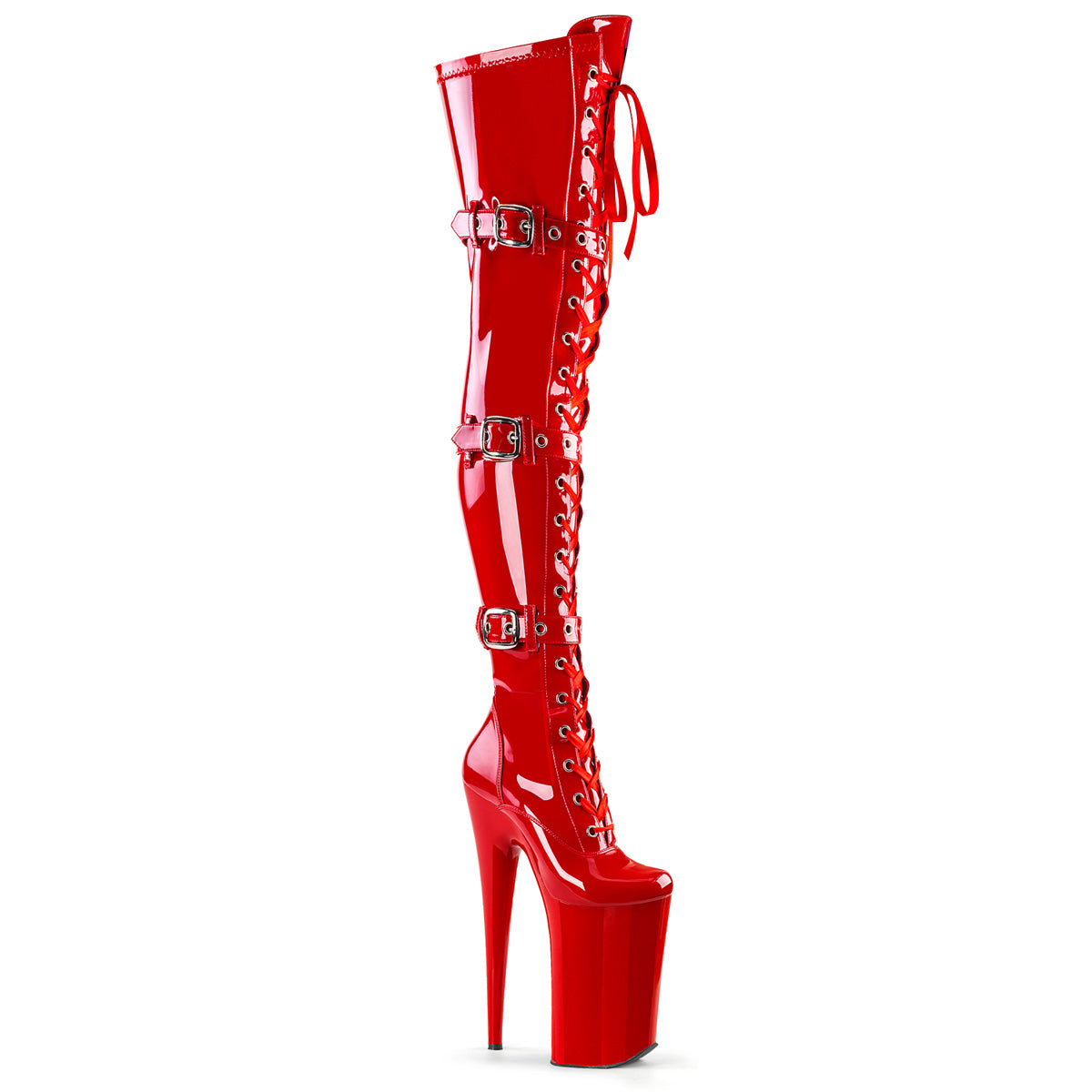 BEYOND-3028 Pleasers Sexy 10" Heel Red Pole Dancing Platform-Pleaser- Sexy Shoes