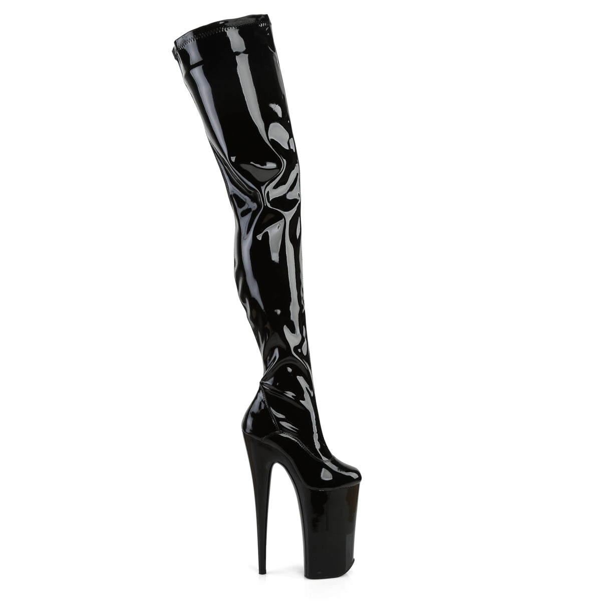 BEYOND-4000 Sexy 10" Heel Black Patent Strippers Boots-Pleaser- Sexy Shoes Fetish Heels