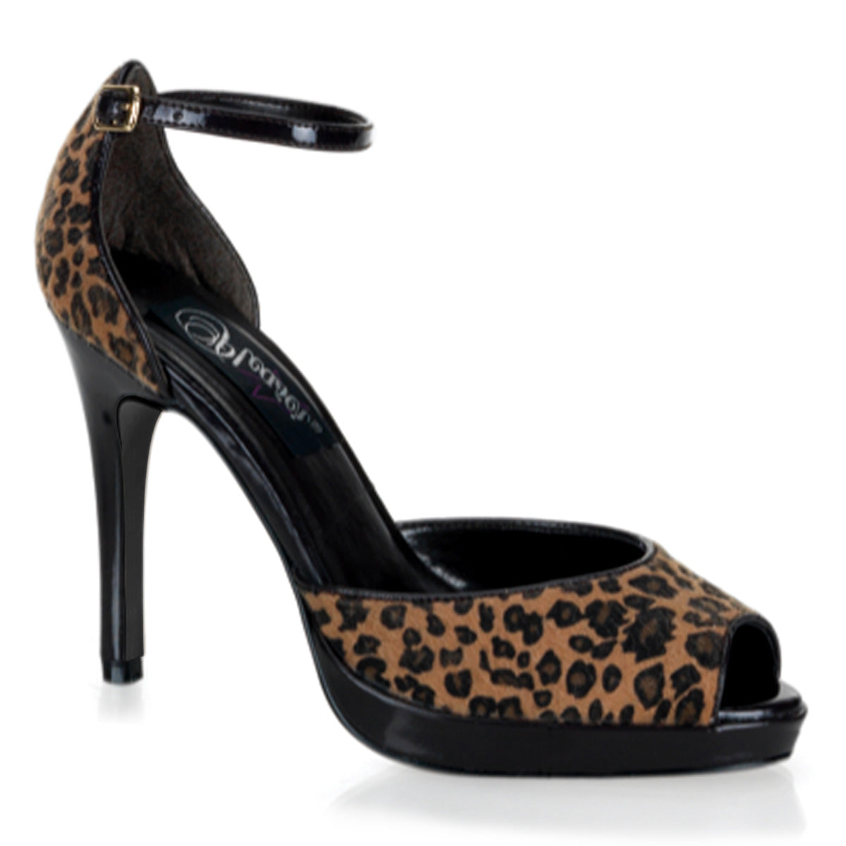 Bliss-33 Puneți 4 "Heel Leopard Ponei Ponei Burlesque Pantofi