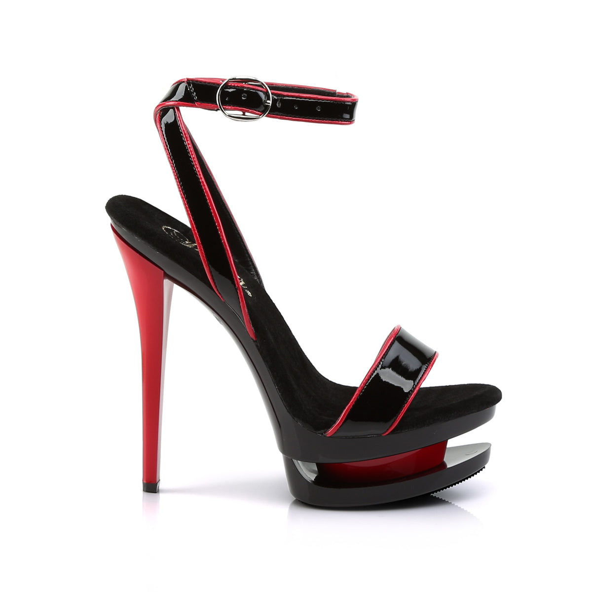 BLONDIE-631-2 Sexy 6" Heel Black & Red Pole Dancer Platforms-Pleaser- Sexy Shoes Fetish Heels