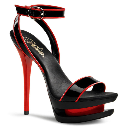 BLONDIE-631-2 Sexy 6" Heel Black & Red Pole Dancer Platforms-Pleaser- Sexy Shoes