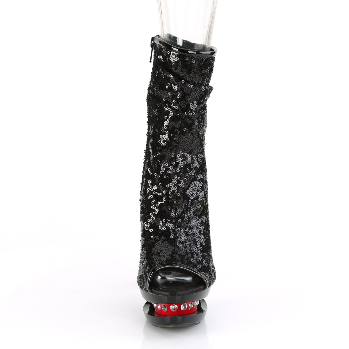 BLONDIE-R-1008 Sexy 6 Inch Black Sequins Pole Dancer Shoes-Pleaser- Sexy Shoes Alternative Footwear