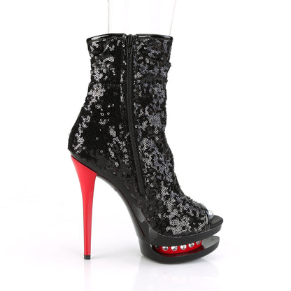 BLONDIE-R-1008 Sexy 6 Inch Black Sequins Pole Dancer Shoes-Pleaser- Sexy Shoes Fetish Heels